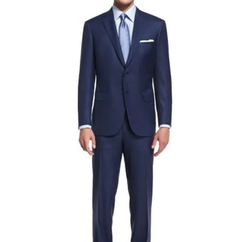 BRIONI COLOSSEO / PHI 44R Jacket 38"R Trousers Blue Two-Piece Suit